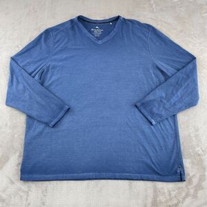 Tommy Bahama Cirrus Coast V-neck T-shirt Men 3XL‎ Blue Classic Fit Long Sleeve